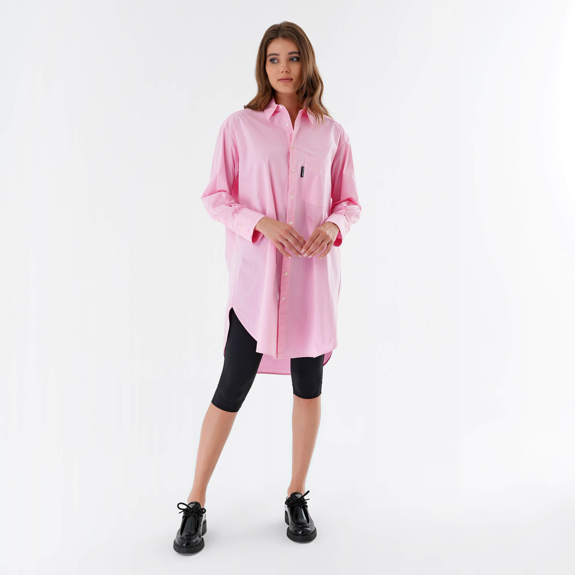 Palm Angels - Pink Foggy PA Overlogo Shirt Dress 